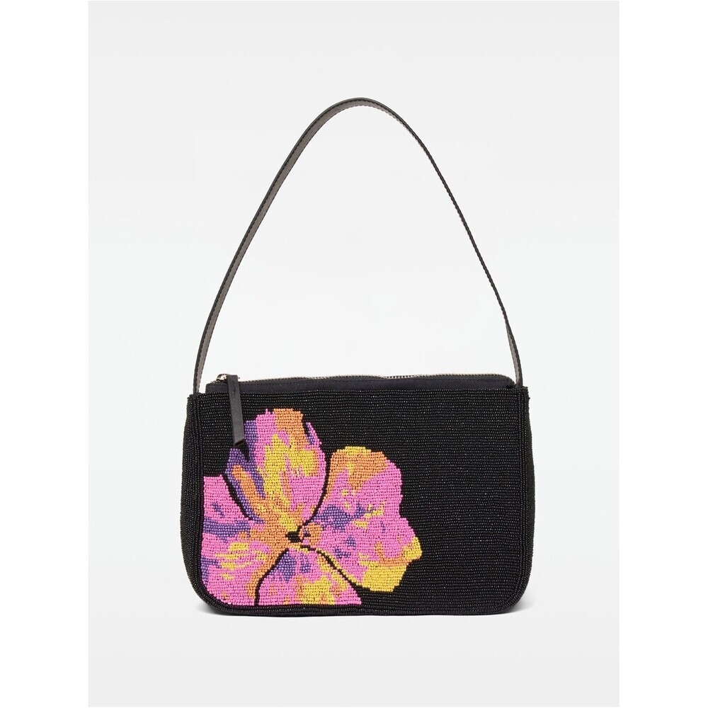 L*Space Alora Bag Black Beaded Floral Shoulder Bag NWT
